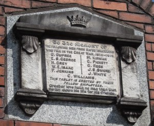 Hafod Isha Works WW1 memorial-cut down