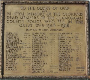 South Wales Police - memorial to the dead cu names